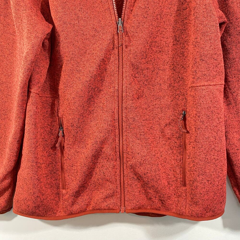 LL Bean Women Burnt Orange Full Zip Fleece Jacket Size L - Picture 3 of 7